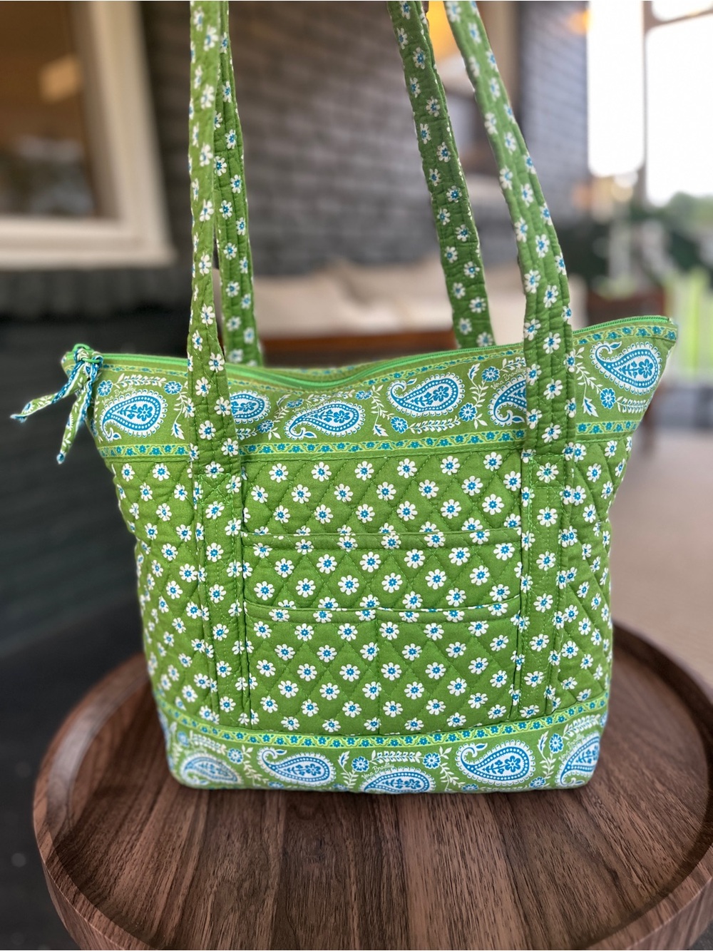 Vera Bradley Apple Green Villager Tote Bag